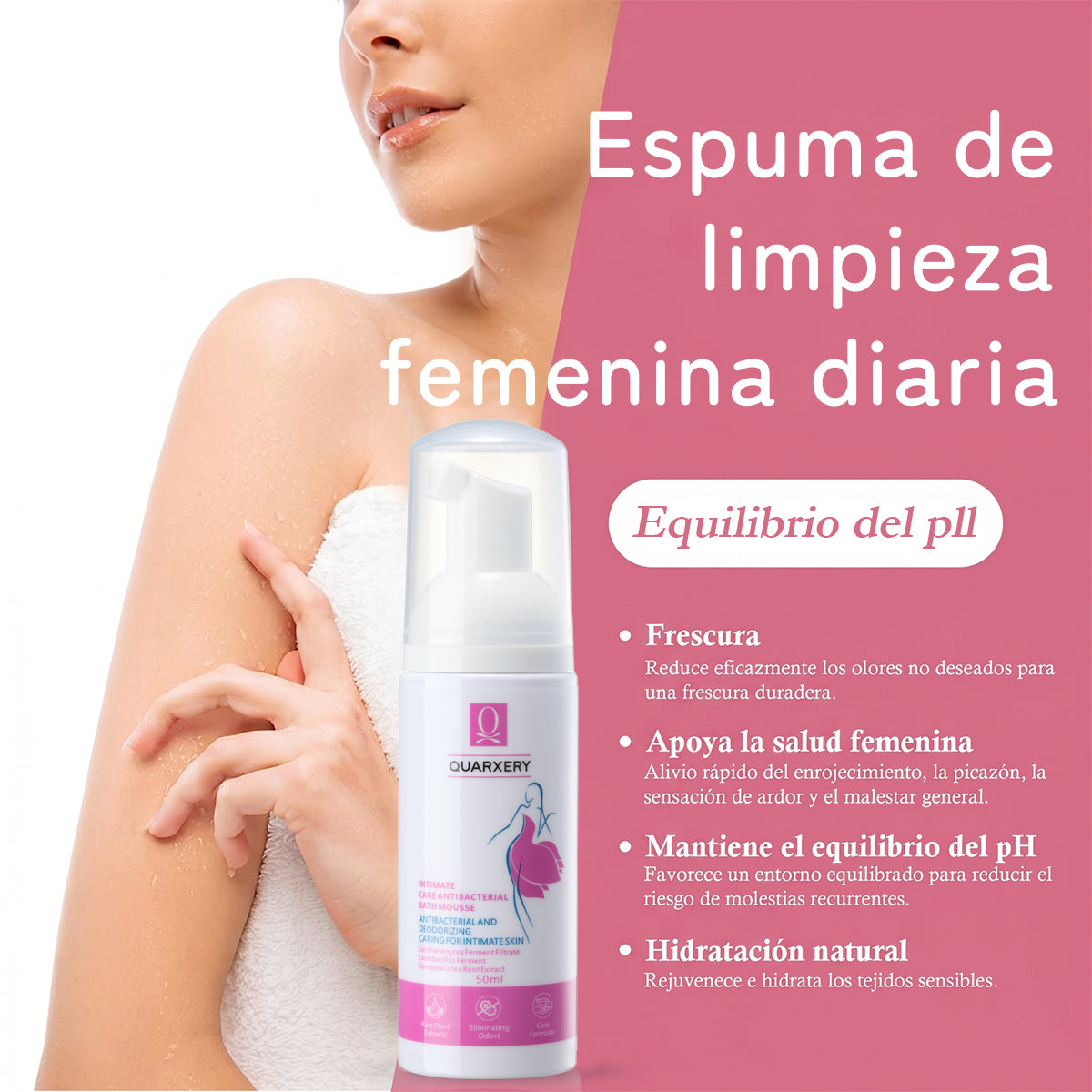 [MX]Quarxery Espuma limpiadora para mujeres 50 ml