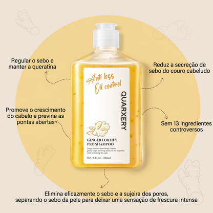 QUARXERY Shampoo Ginger para limpeza profunda, equilíbrio do controle de oleosidade e crescimento capilar